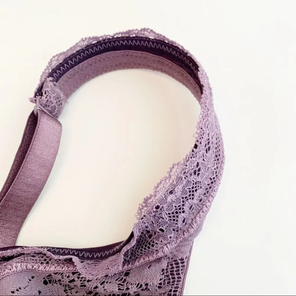 Cacique Purple Lace Cup Bra Full Coverage Brassiere 40DD Curvy Plus-size - Picture 6 of 12